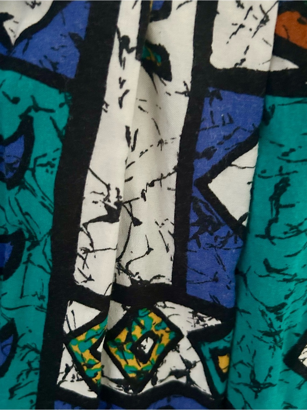 Vintage Louben 90s Abstract Pleated Midi Skirt Made in Canada - Picture 7 of 11